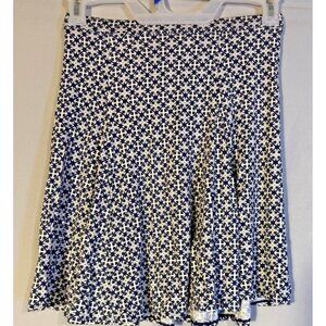 Max Studio Womens Size XS Navy White Mini Skirt Flare Flirty 2/4 Short Girlie